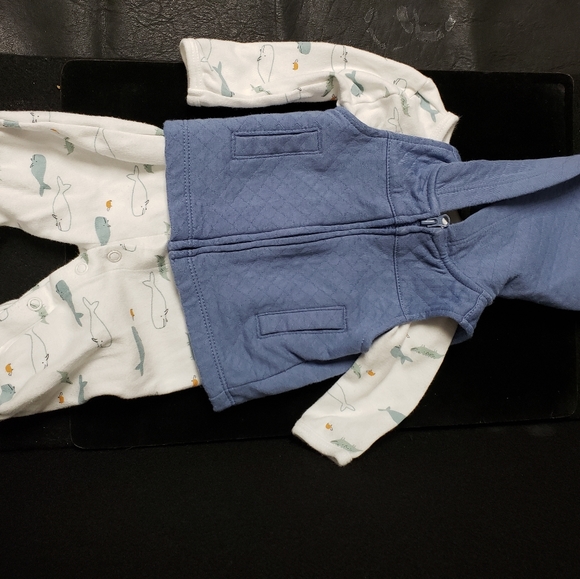 Carter's Boy Onesie with Just One You Zip Vest w Hood & Penguin Hat, 0-3 Months - Picture 13 of 16